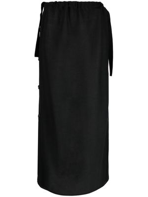 TOTEME side-button drawstring midi skirt - Black