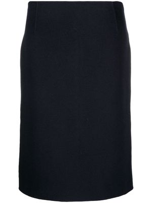 TOTEME side-slit wool straight skirt - Blue