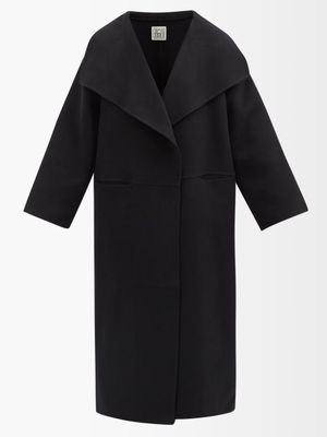Toteme - Signature Pressed Wool And Cashmere Coat - Womens - Black