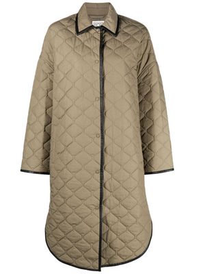 TOTEME single-breasted quilted coat - Green