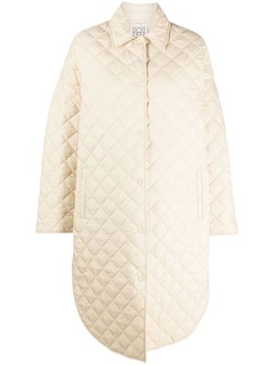 TOTEME single-breasted quilted coat - Neutrals