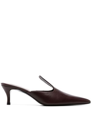 TOTEME slip-on leather mules - Red