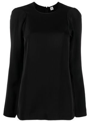 TOTEME slouched-shoulder long-sleeve blouse - Black