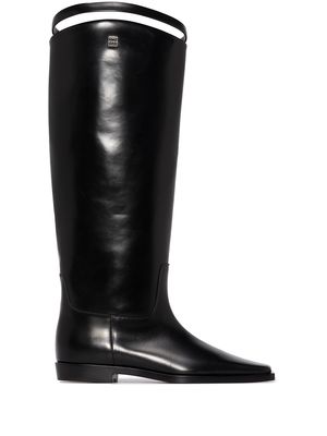 TOTEME square-toe strap riding boots - Black