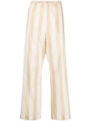 TOTEME stripe-print drawstring trousers - Neutrals