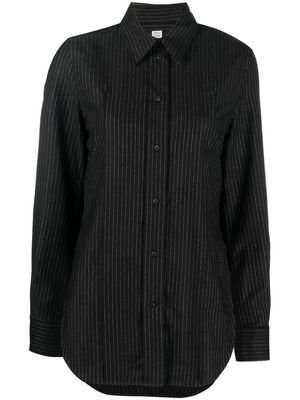 TOTEME striped long-sleeve shirt - Black