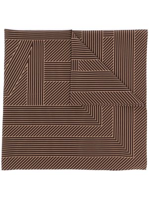 TOTEME striped monogram-print scarf - Brown