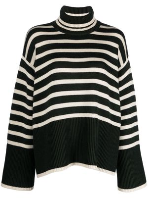 TOTEME striped wool-cotton jumper - Green