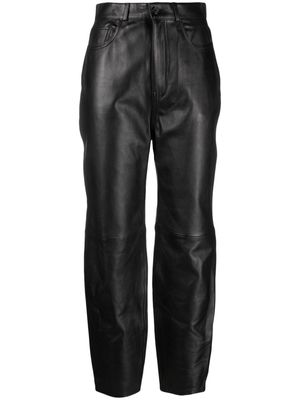 TOTEME tapered leather trousers - Black