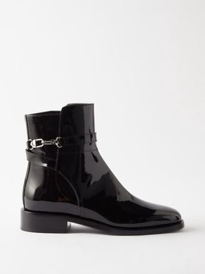 Toteme - The Jodhpur Patent-leather Boots - Womens - Black