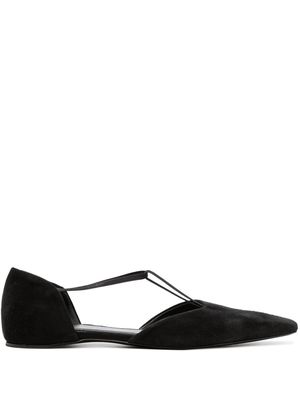TOTEME The T-Strap suede flats - Black