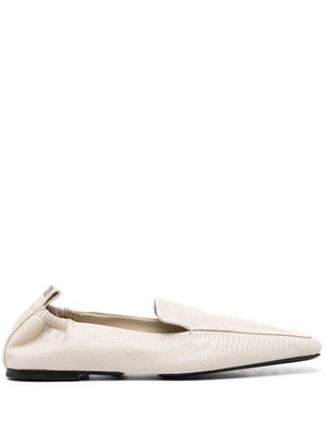 TOTEME The Travel lizzard-effect loafers - Neutrals