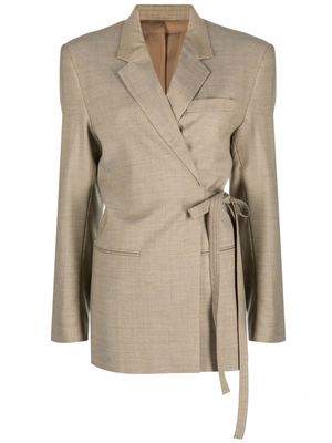 TOTEME tied-waist wool blazer - Neutrals