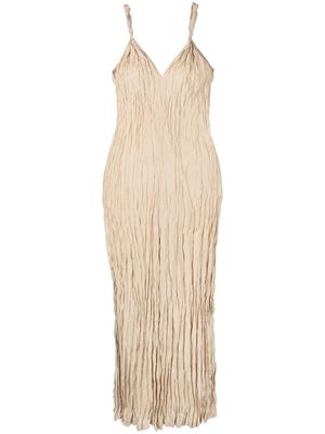 TOTEME twisted-strap crinkled-finish dress - Neutrals