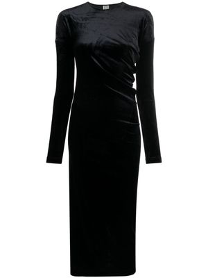 TOTEME twisted velvet midi dress - Black