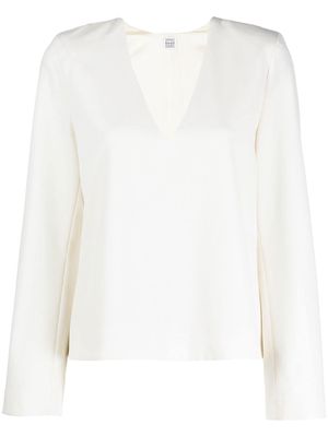 TOTEME V-neck crepe blouse - White