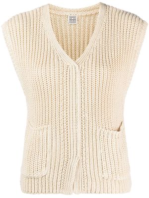 TOTEME V-neck knitted vest - Neutrals