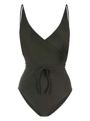 TOTEME V-neck tied-waist swimsuit - Green