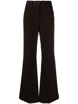 TOTEME velour high-waisted flared trousers - Brown