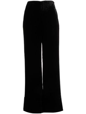 TOTEME velvet wide-leg trousers - Black