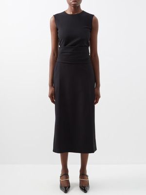 Toteme - Waistband Recycled Fibre-blend Crepe Dress - Womens - Black