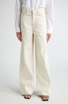 TOTEME Wide Leg Denim Pants in Ecru