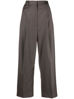 TOTEME wool cropped trousers - Brown