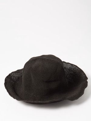 Toteme - Woven Paper-straw Hat - Womens - Black