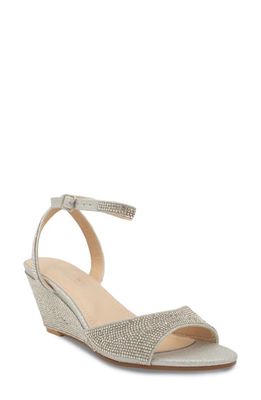 Touch Ups Moxie Ankle Strap Wedge Sandal in Silver 