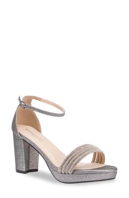 Touch Ups Parker Ankle Strap Platform Sandal in Pewter 