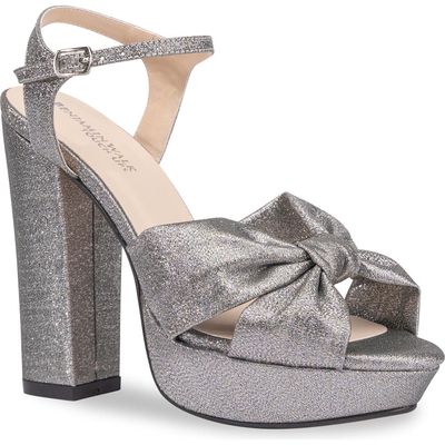 Touch Ups Sailor Ankle Strap Platform Sandal in Pewter 