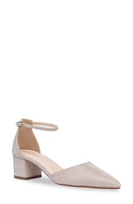 Touch Ups Tegan Ankle Strap Pointed Toe Pump in Champagne 