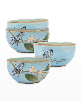 Toulouse Blue Butterfly Bowls, Set of 4