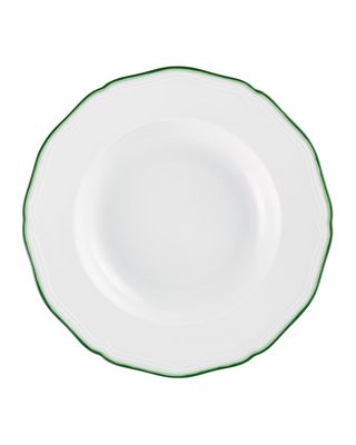 Touraine Double Filet Green Rim Plate