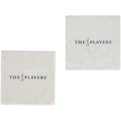 TOURNAMENT SOLUTIONS THE PLAYERS Championship 2-Pack Marble Coaster Set in White
