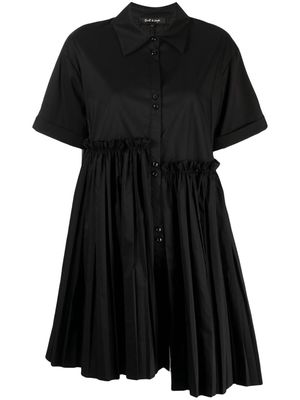 tout a coup asymmetric pleated shirt dress - Black