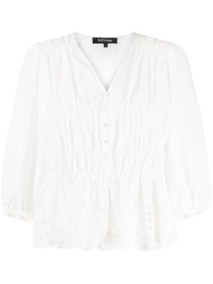 tout a coup broderie anglaise cotton top - White