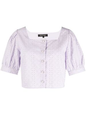 tout a coup broderie anglaise cropped shirt - Purple