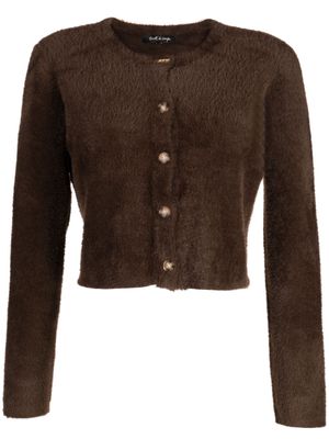tout a coup brushed-effect button-up cardigan - Brown