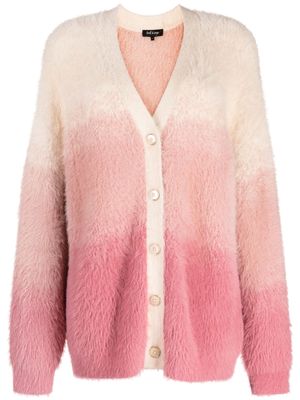 tout a coup brushed gradient cardigan - Pink