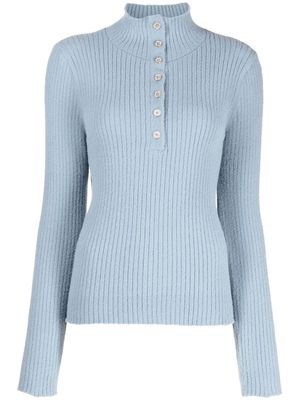 tout a coup button-up knitted top - Blue