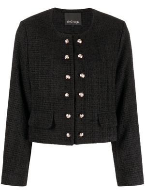 tout a coup button-up tweed jacket - Black