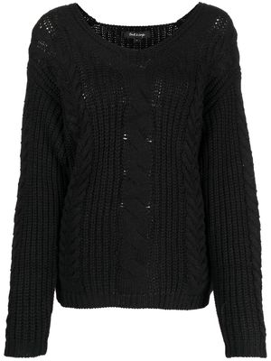 tout a coup cable-knit V-neck jumper - Black