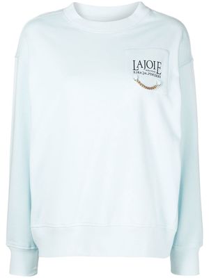 tout a coup chain-embellished crew-neck sweatshirt - Blue