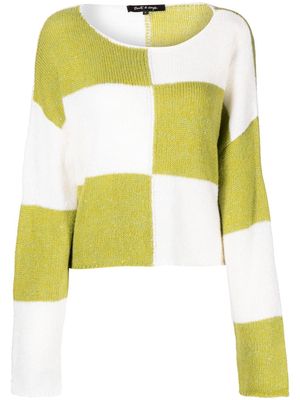tout a coup checked round-neck jumper - Green