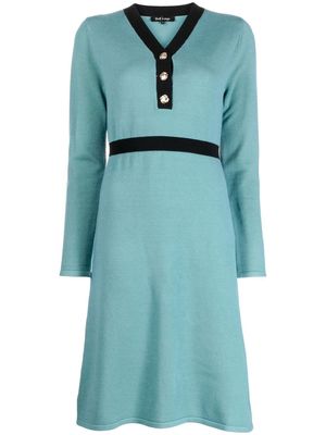 tout a coup contrast-trim knitted dress - Green