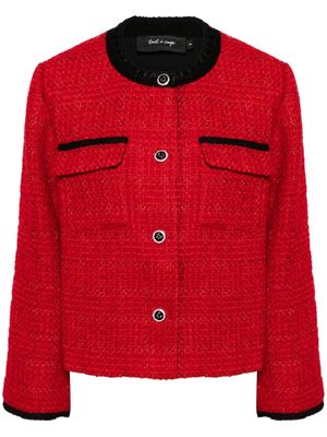 tout a coup contrast-trim tweed jacket - Red