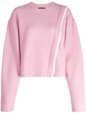 tout a coup crew-neck cropped jumper - Pink