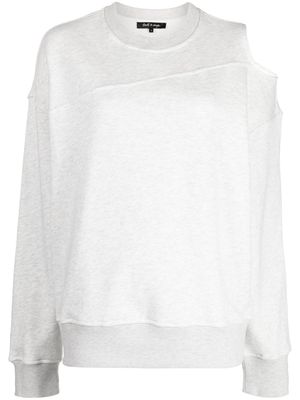 tout a coup cut-out panelled cotton sweatshirt - Grey