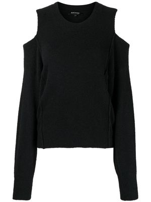 tout a coup cut-out shoulder knit jumper - Black